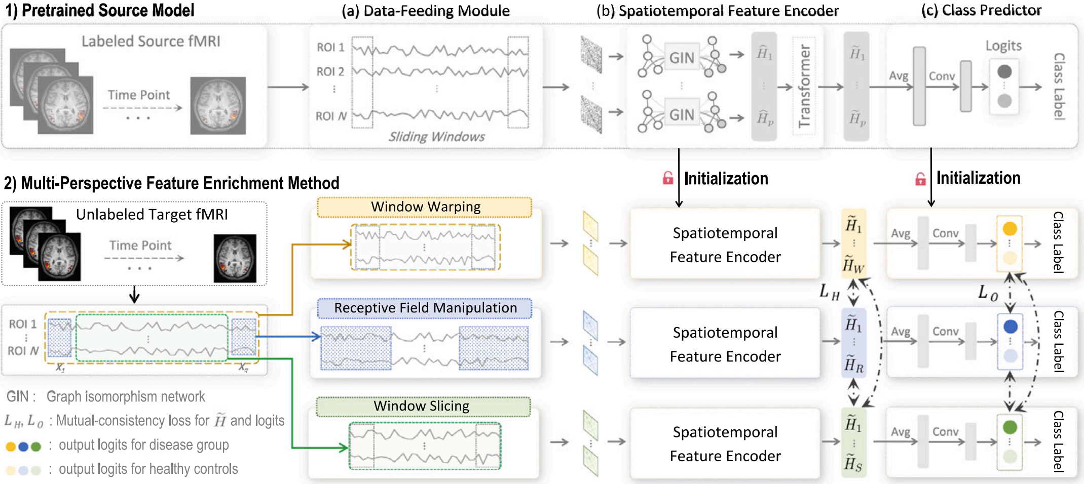 Source-free collaborative domain adaptation via multi-perspective feature enrichment for functional MRI analysis